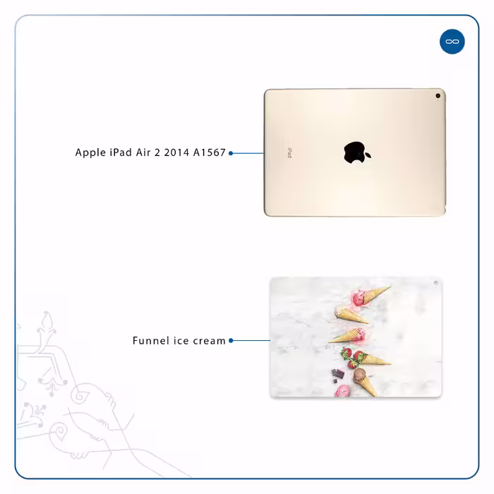 برچسب پوششی ماهوت مدل Funnel ice cream مناسب برای تبلت اپل iPad Air 2 2014 A1567