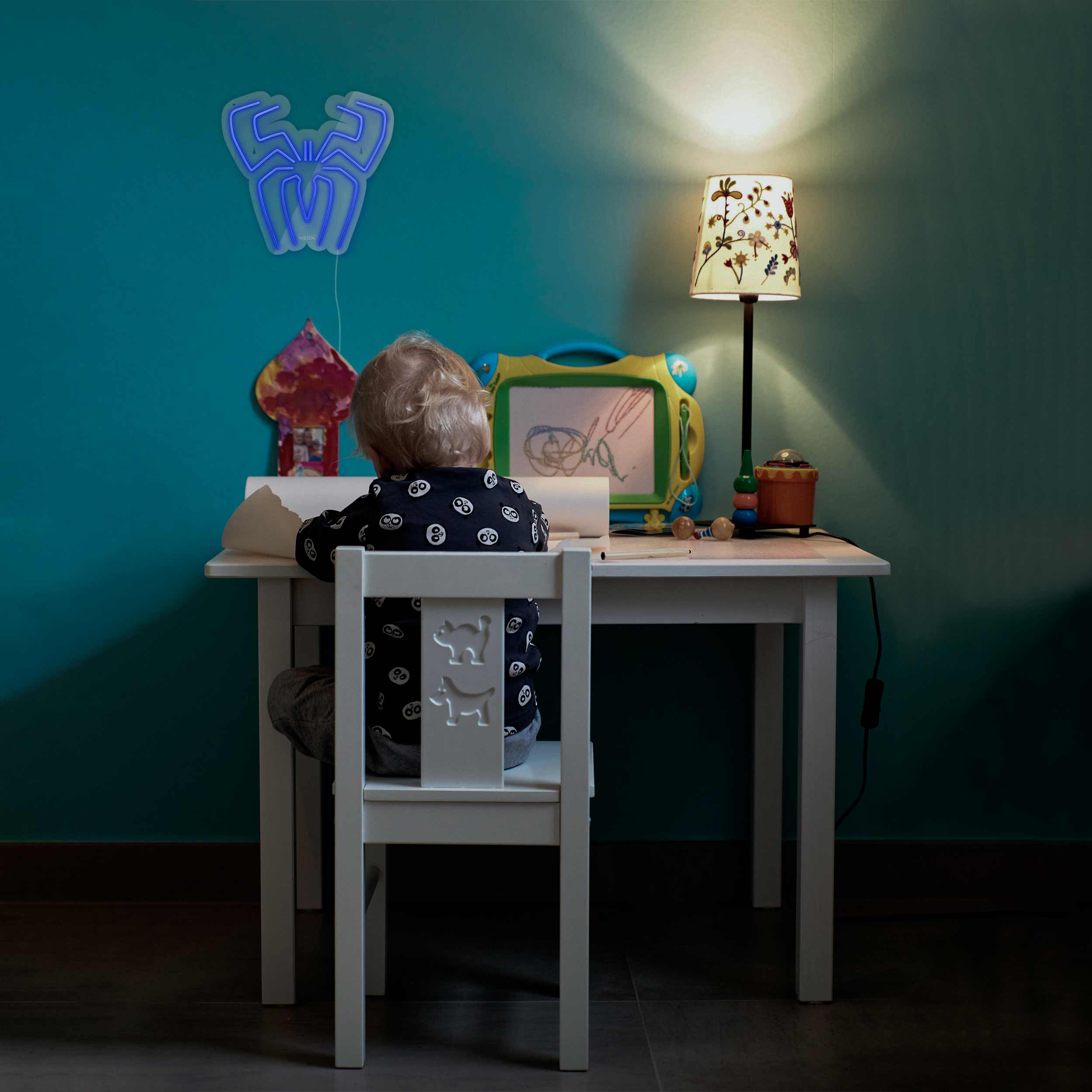 چراغ دیواری نئون دیزاین طرح Spider-GL_BL