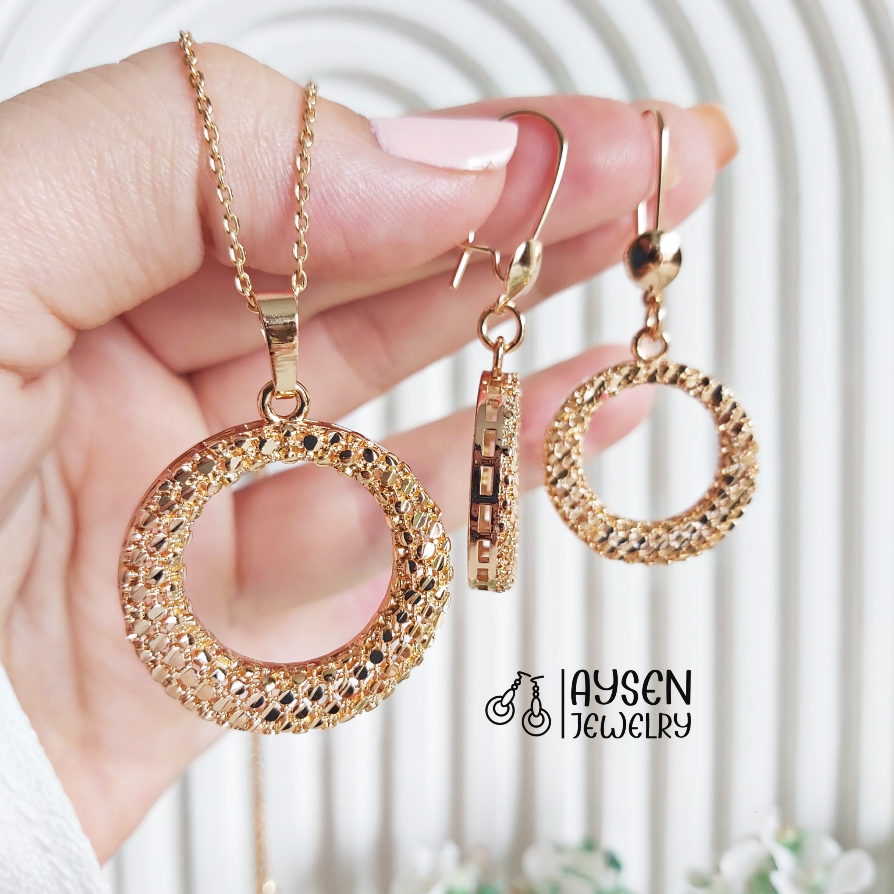 نیم ست ژوپینگ طرح طلا، مشابه طلا