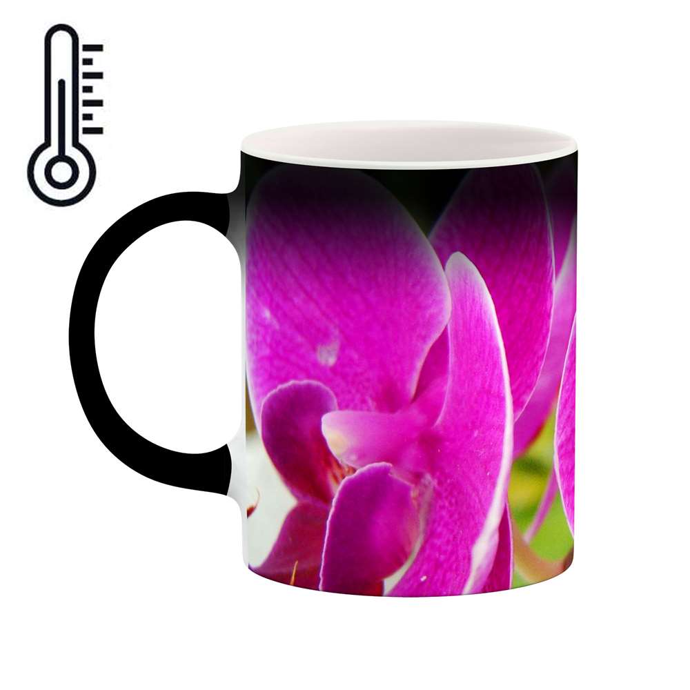 ماگ حرارتی طرح گل ارکیده مدل mgh12061