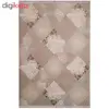 فرش ماشینی زمرد مشهد طرح HA01 زمینه بژ آبی
