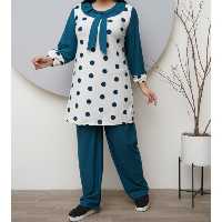 ست  بلوز و شلوار کرواتی خال درشت ارسال رایگان 

