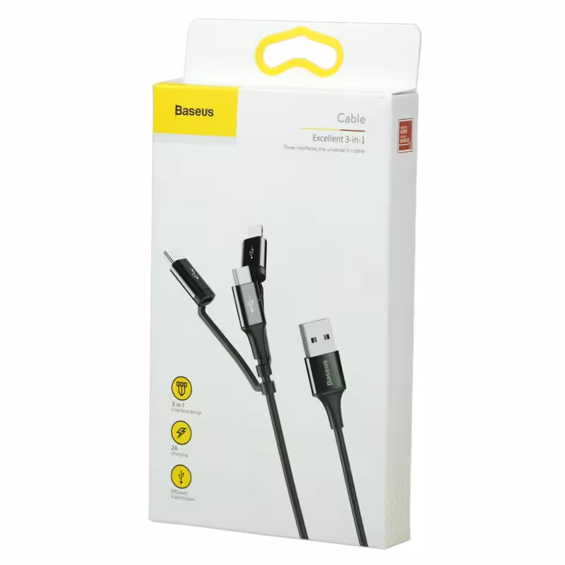کابل 3 سر Baseus CA3IN1-ZY 2A 1.2m