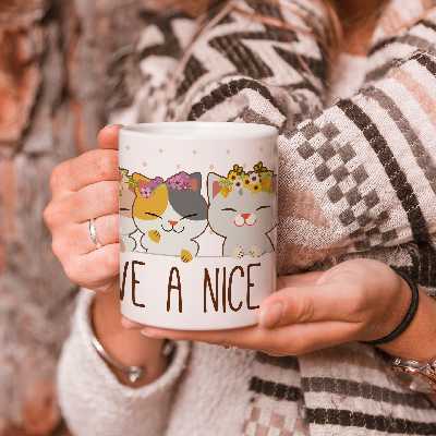 ماگ طرح گربه‌های دوستداشتنی مدل have a nice day