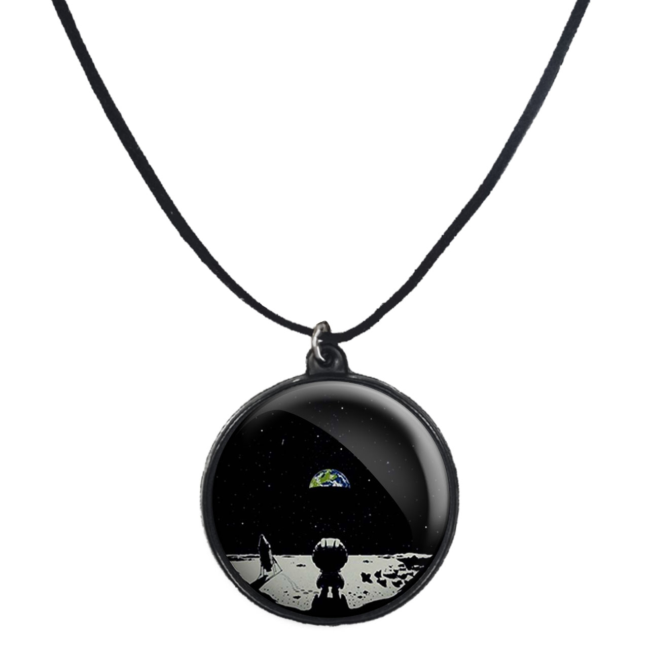 گردنبند پرمانه طرح فضانورد کد pmb.10481 مدل دو طرفه