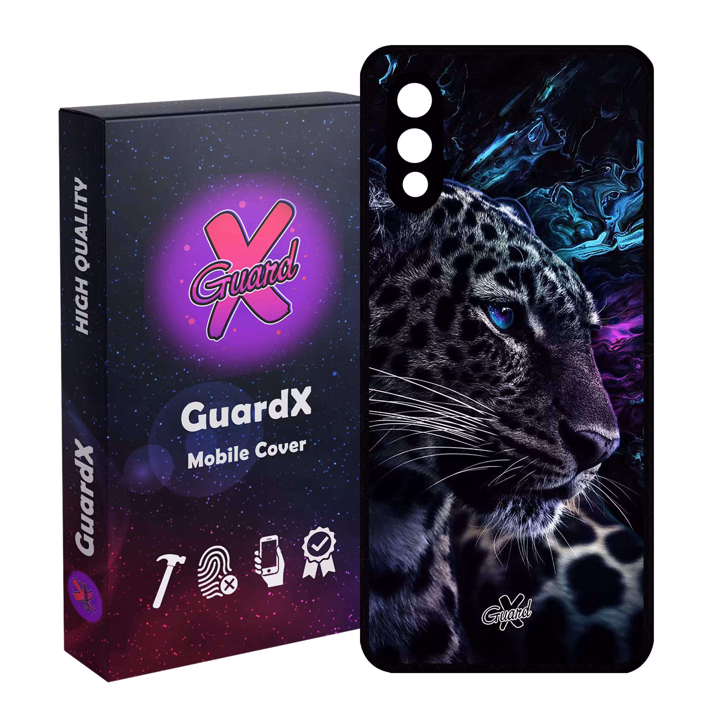 کاور گارد ایکس طرح پلنگ مدل Glass10250 مناسب برای گوشی موبایل سامسونگ Galaxy A02 / M02