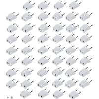 تبدیل دو شاخه برق 2 به 2 سفید بسته 50 عددی