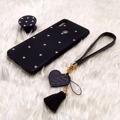 کاور مدل قلب کد 03 مناسب برای گوشی موبایل سامسونگ Galaxy A20s به همراه بند و پایه نگهدارنده