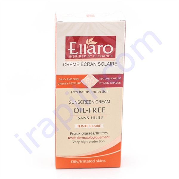 کرم ضد آفتاب بی رنگ فاقد چربی الارو SPF50 حجم 40 میلی لیتر