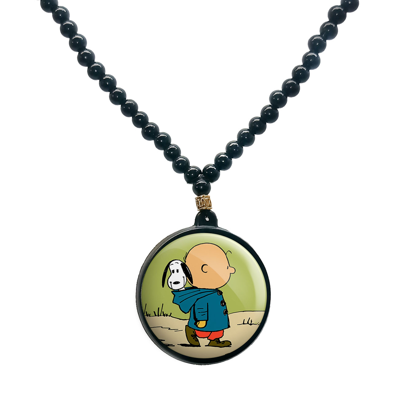 گردنبند پرمانه طرح اسنوپی کد pmd.14532 مدل دو طرفه