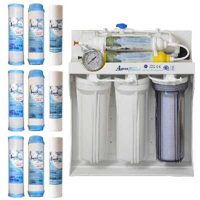 دستگاه تصفیه کننده آب آکوا پیورست مدل RO SYSTEM 604 به همراه فیلتر تصفیه آب مجموعه 9 عددی