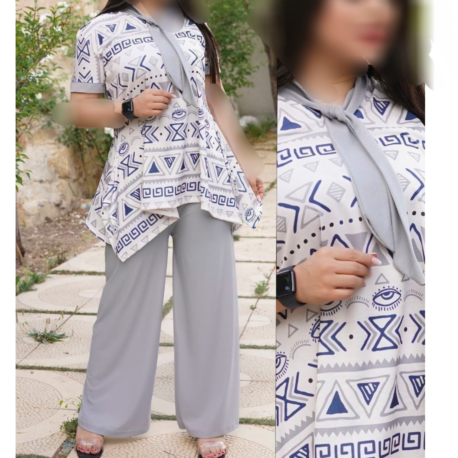 تیشرت شلوار کرواتی طرح مثلثی
