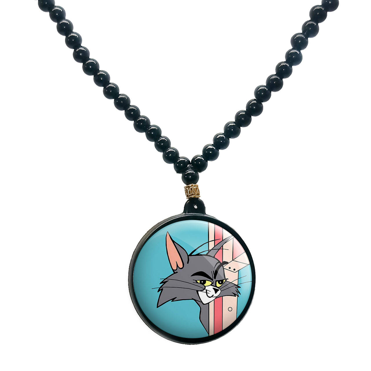 گردنبند پرمانه طرح تام و جری کد pmd.10806 مدل دو طرفه