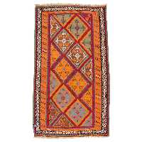 گلیم دستباف قدیمی چهار متری سی پرشیا کد 102247