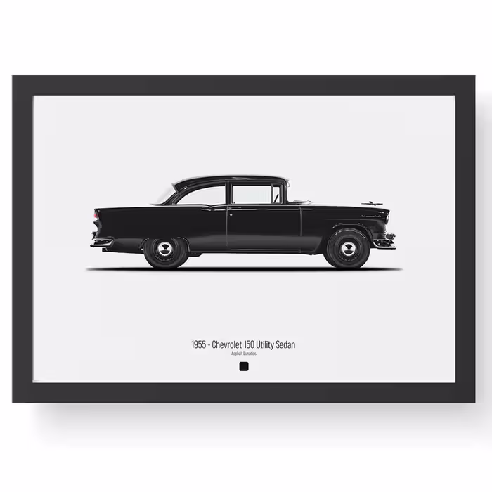 تابلو مدل Chevrolet 150 Utility Sedan Black 1955 | دنیای قاب