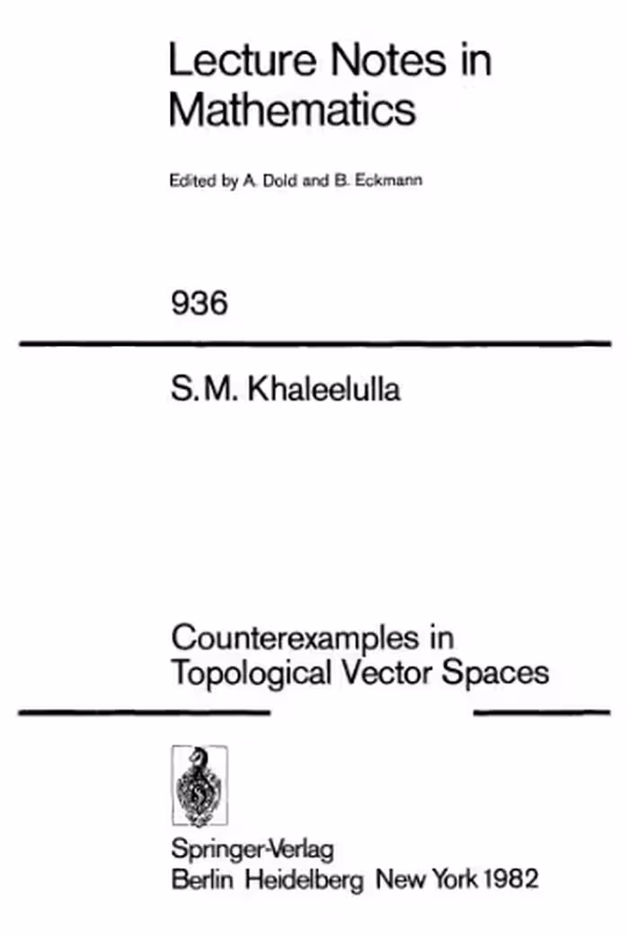 خرید و دانلود نسخه کامل کتاب Counterexamples in Topological Vector Spaces