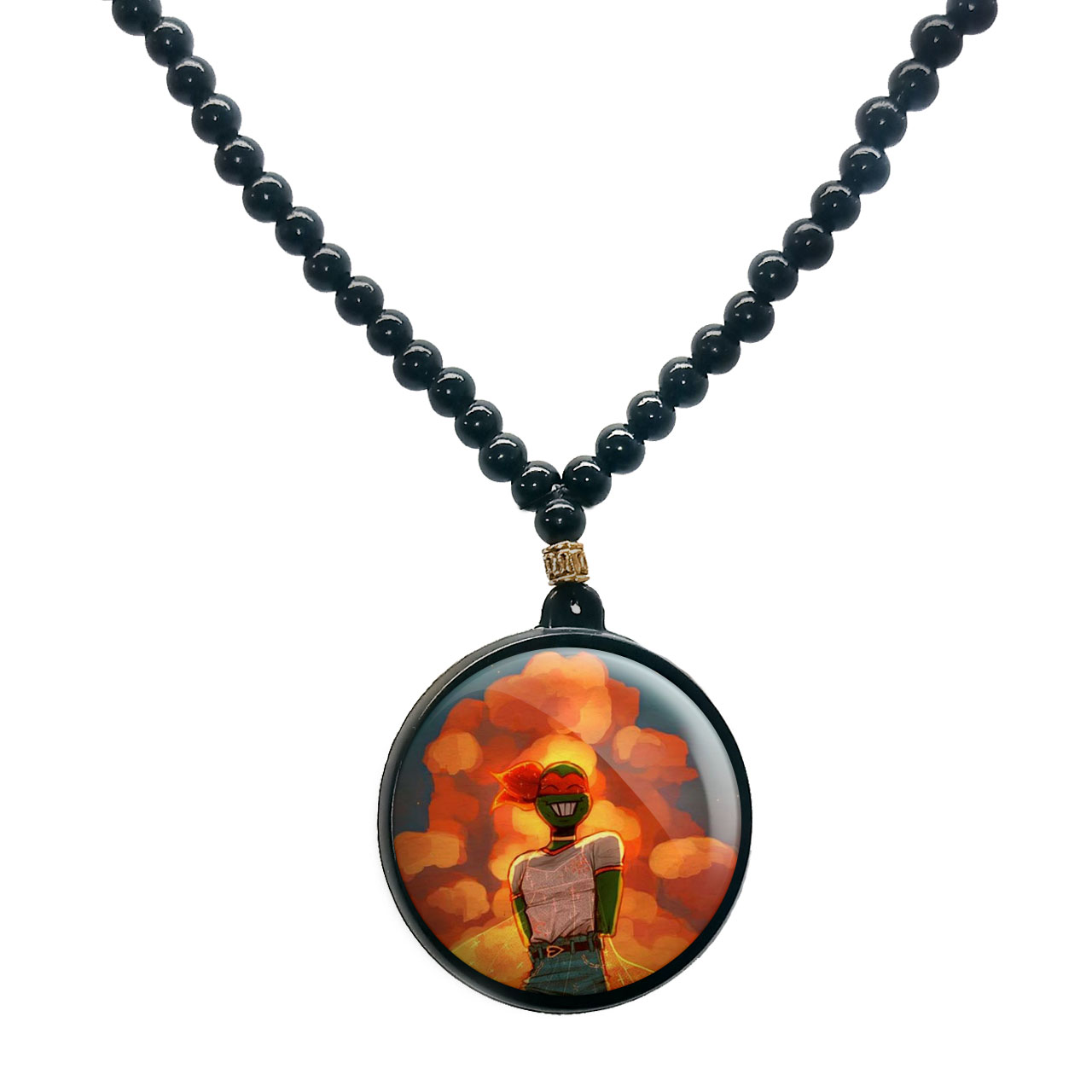 گردنبند پرمانه طرح لاکپشت‌های نینجا کد pmd.9929 مدل دو طرفه