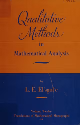 خرید و دانلود نسخه کامل کتاب Qualitative methods in mathematical analysis