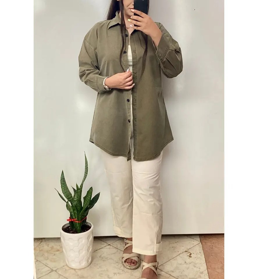 شومیز کتان جلوباز