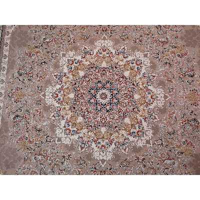 فرش ماشینی زمرد مشهد مدل 37000 زمینه بژ