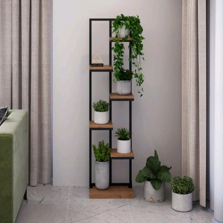 استند طبقاتی گلدان بدنه مشکی مدلC05