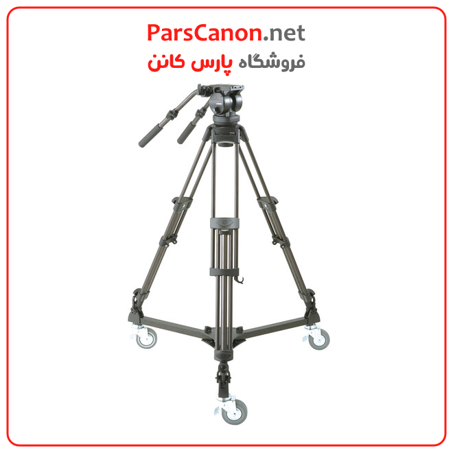 سه پایه فیلمبرداری لیبک مدل Libec LX10 Studio Two-Stage Aluminum Tripod System and H65B Head with Dual Pan Handles and Spreader Dolly