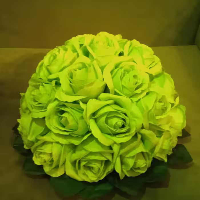 گل رز  مصنوعی هلندی سبز  مدل رومیزی