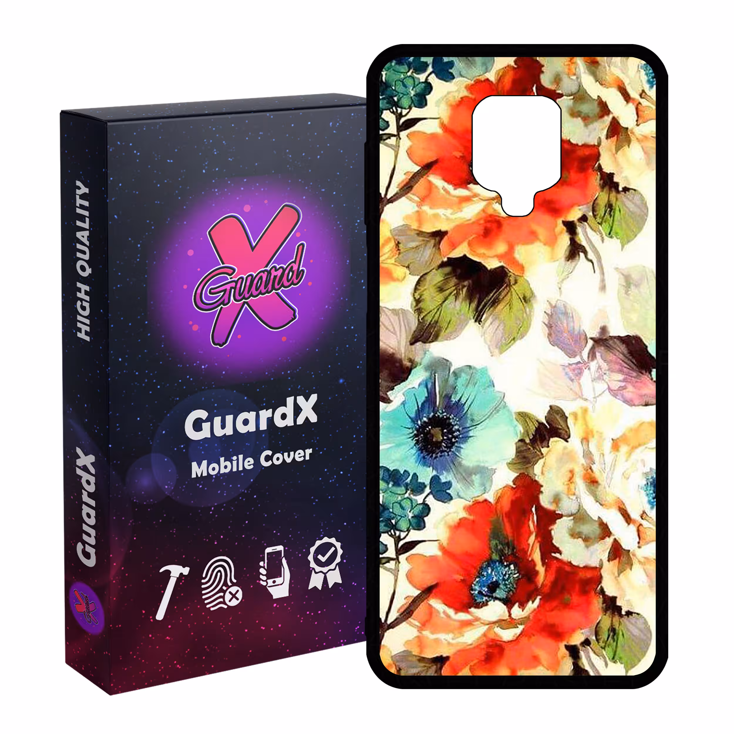 کاور گارد ایکس طرح گل مدل Glass10405 مناسب برای گوشی موبایل شیائومی Redmi Note 9S / Note 9 Pro / Note 9 Pro Max