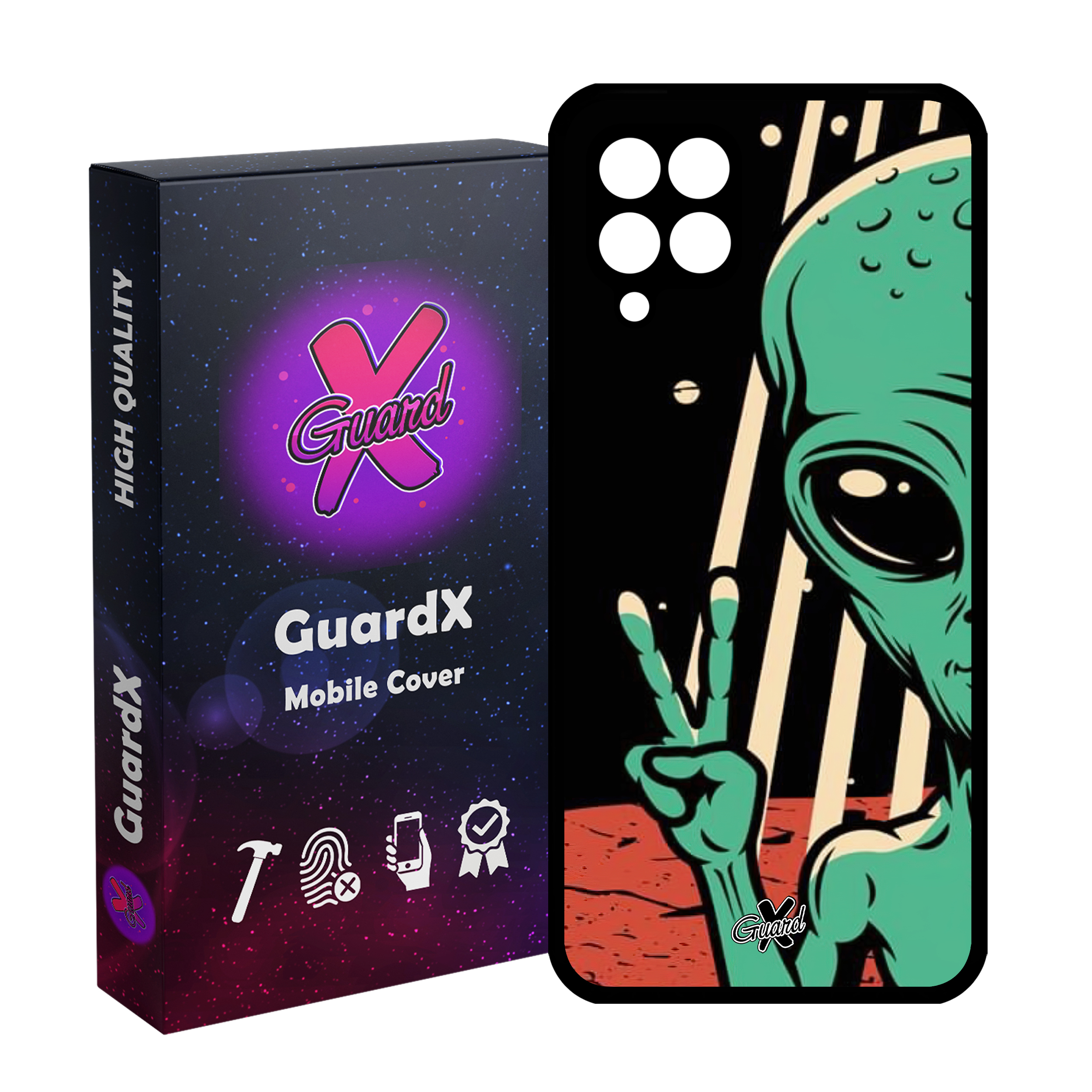 کاور گارد ایکس طرح Alien مدل Glass10499 مناسب برای گوشی موبایل سامسونگ Galaxy M32 4G/M22 4G/F22