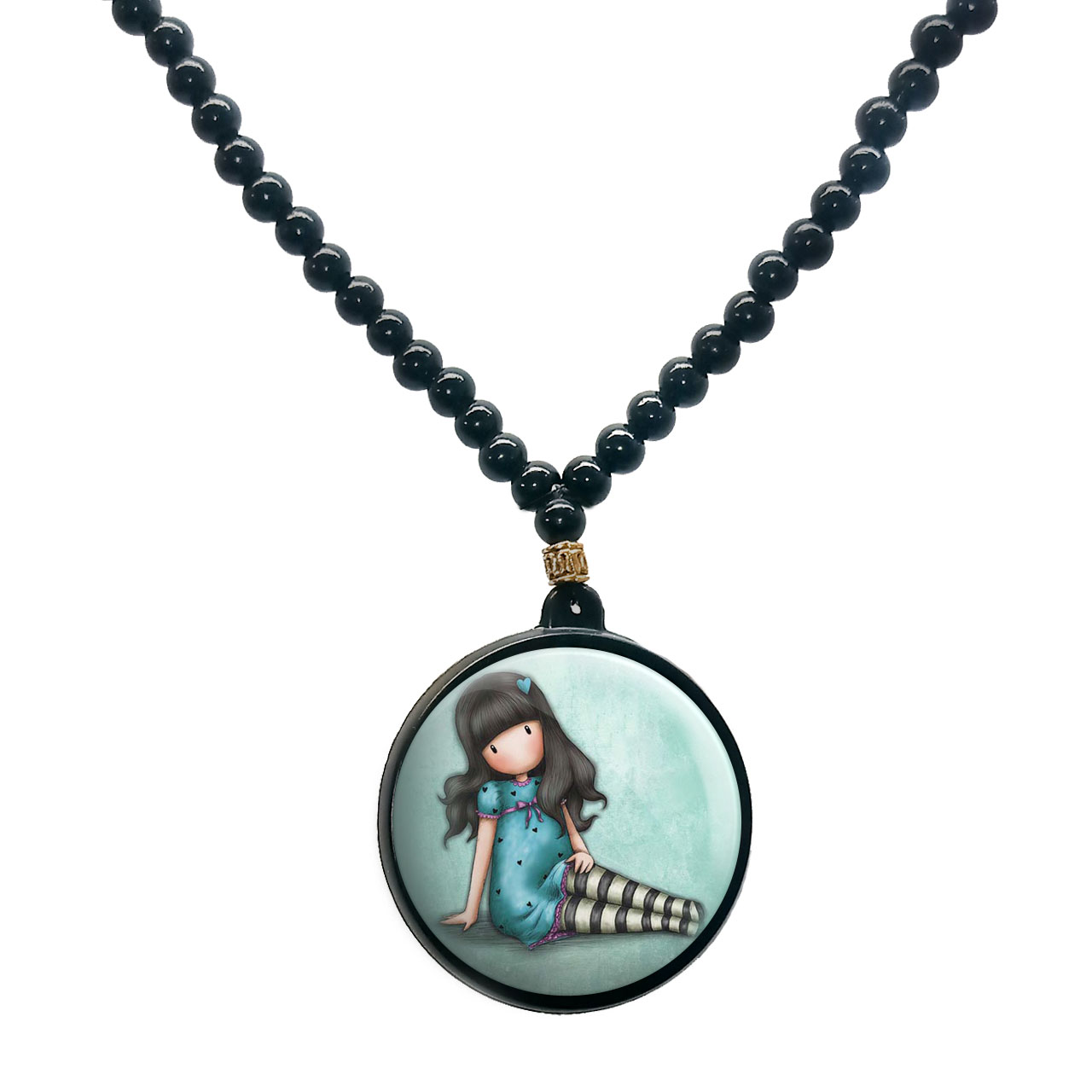 گردنبند پرمانه طرح دخترونه کد pmd.1066 مدل دو طرفه