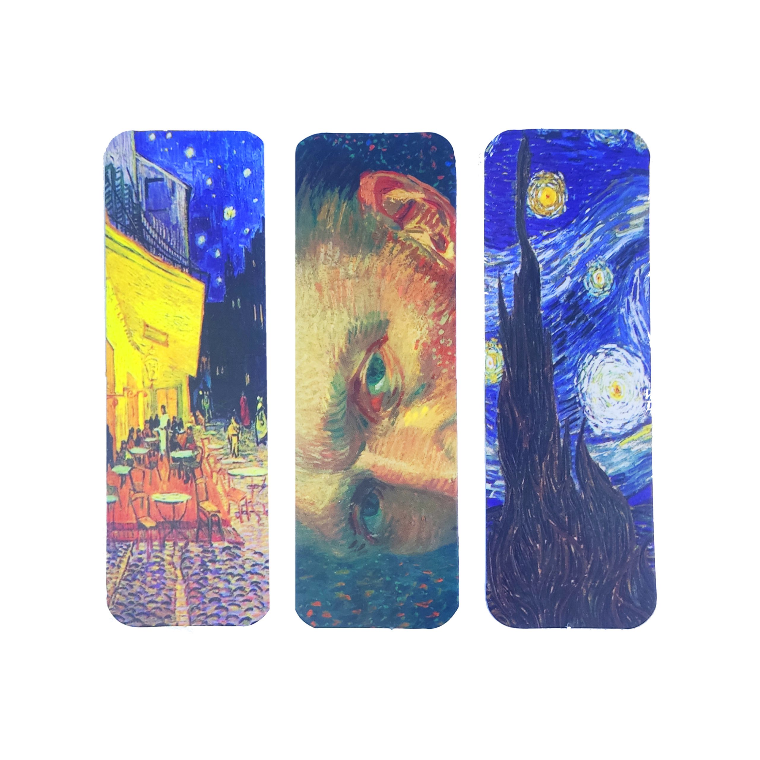 نشانگر کتاب (بوک مارک) 3 عددی مقوایی طرح ونگوگ