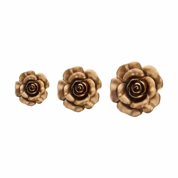 دیوارکوب تزیئنی مدل گل رز کد RM-6979 مجموعه 3 عددی