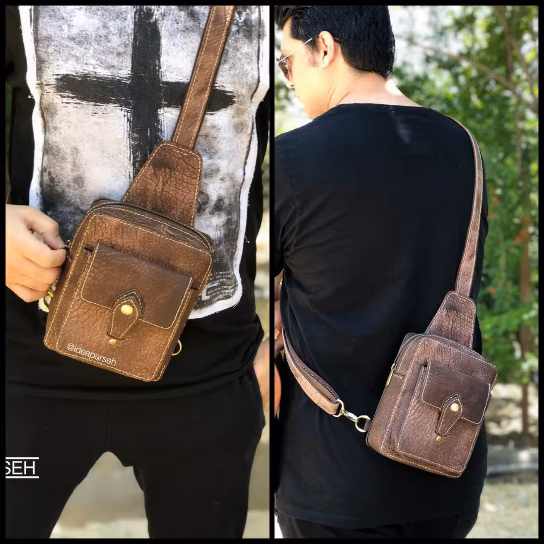 کیف کوله دستدوز  اسپرت چرم طبیعی