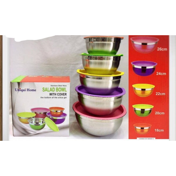 سرویس لگن استیل ده تیکه درب رنگی