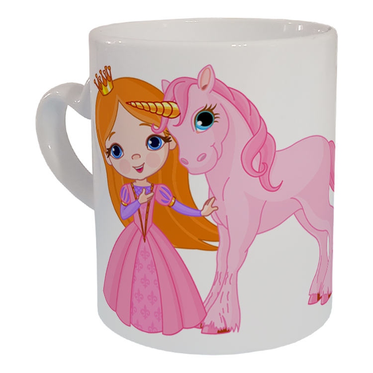 ماگ مدل دسته قلبی طرح یونیکورن کد 23