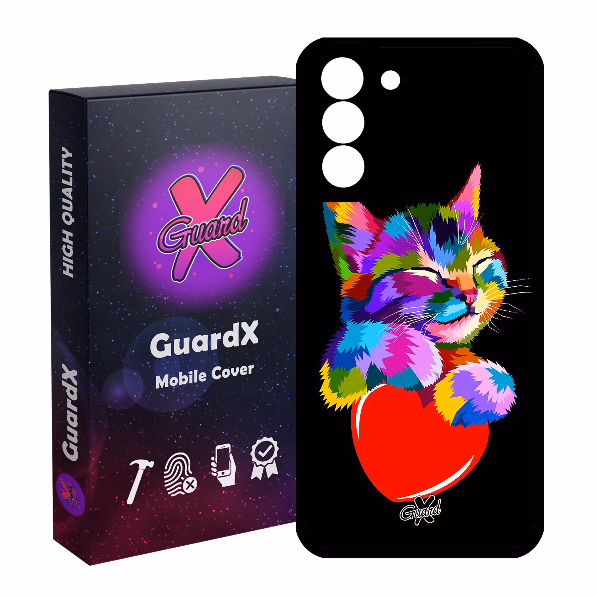 کاور گارد ایکس طرح گربه مدل Glass10269 مناسب برای گوشی موبایل سامسونگ Galaxy S21 FE