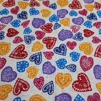 پارچه آشپزخانه دستمالی تمام پنبه طرح قلب رنگی عرض 1.5