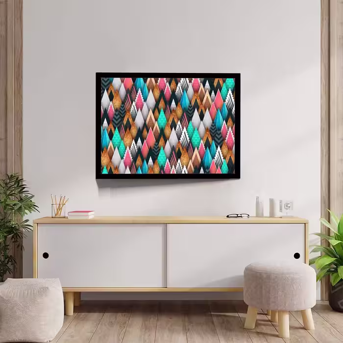 تابلو مدل abstract sharp shapes کد F-10017