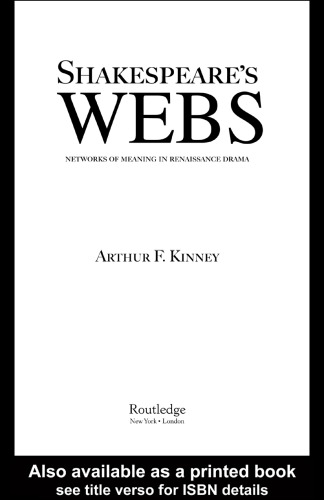 خرید و دانلود نسخه کامل کتاب Shakespeare's Webs: Networks of Meaning in Renaissance Drama