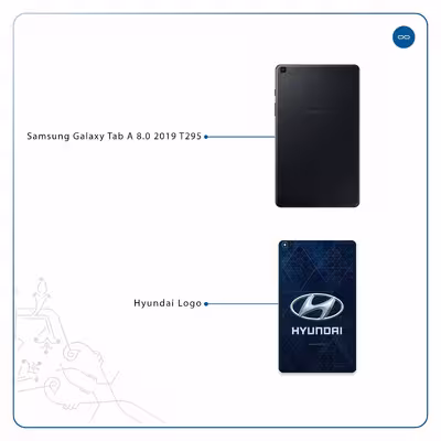 برچسب پوششی ماهوت مدل Hyundai-Logo مناسب برای تبلت سامسونگ Galaxy Tab A 8.0 2019 T295