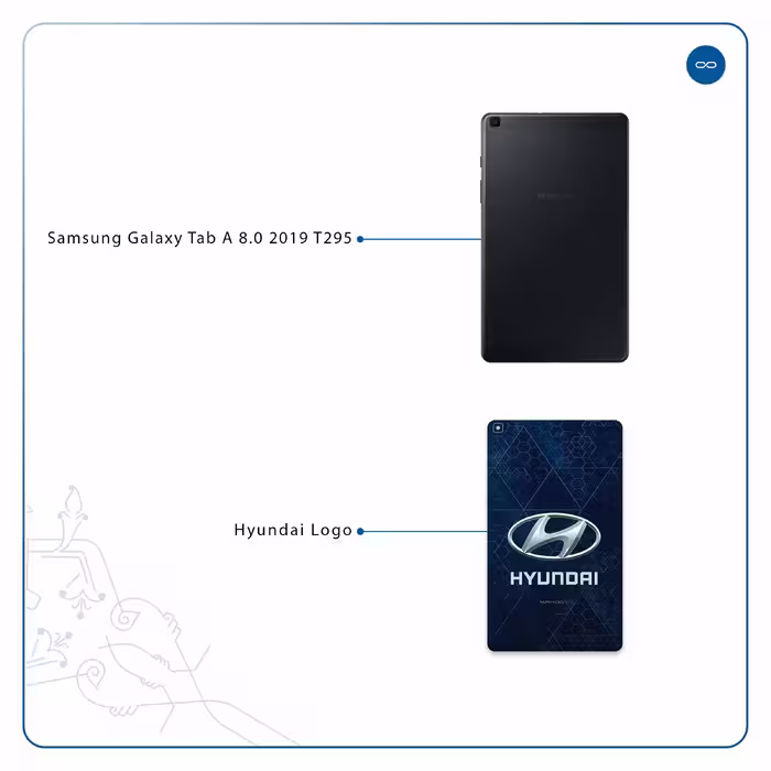 برچسب پوششی ماهوت مدل Hyundai-Logo مناسب برای تبلت سامسونگ Galaxy Tab A 8.0 2019 T295