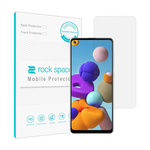 گلس سامسونگ A21S مدل نانو هیدروژل شفاف برند راک اسپیس کد S