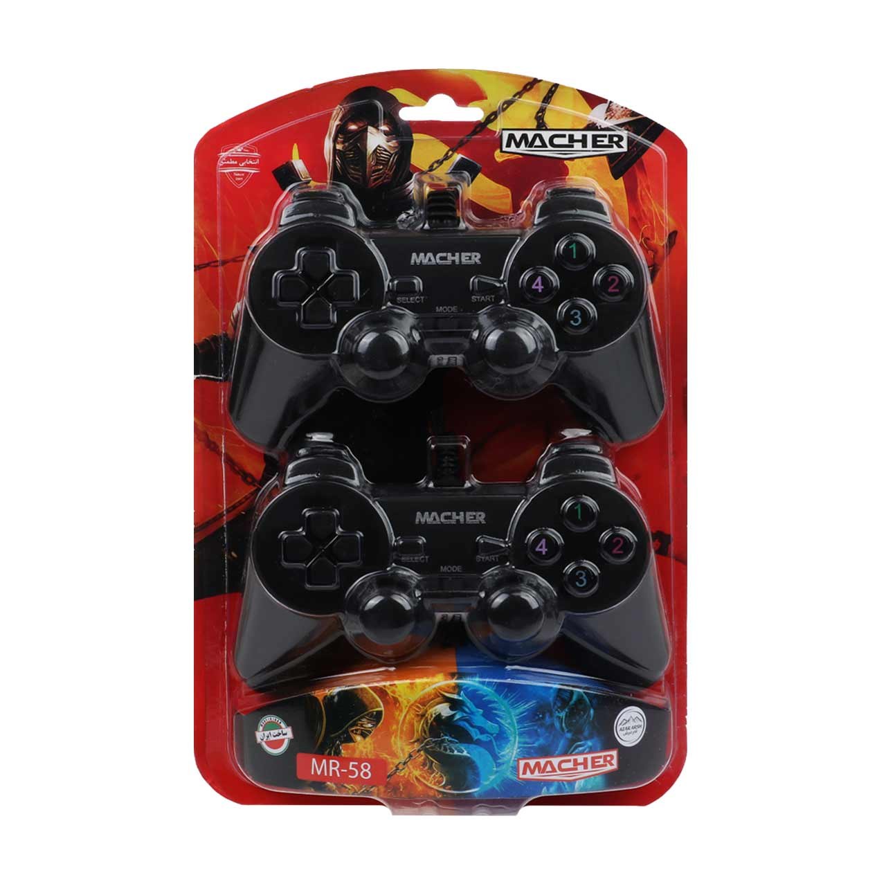 دسته بازی دوبل شوک Macher مدل MR-58-مشکی گارانتی اذرعرش مناسب لپ تاپ و کامپیوتر