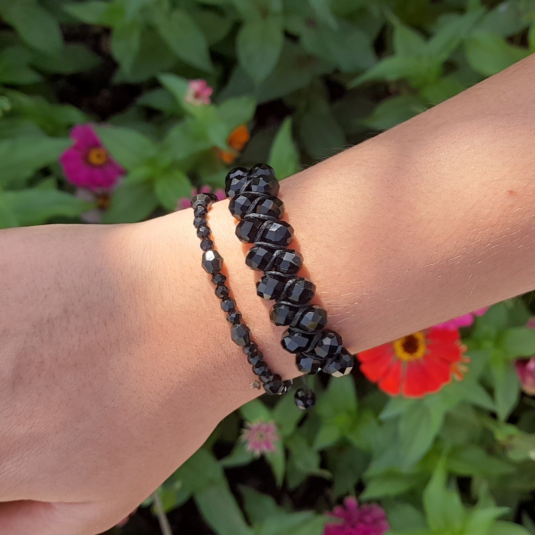 دستبند الماس دوتایی مشکی 