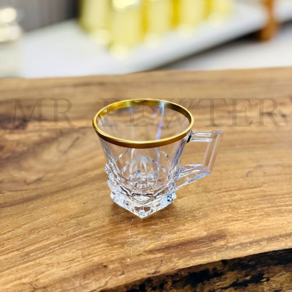 لیوان چای خوری لب طلاشش عددی کد 5