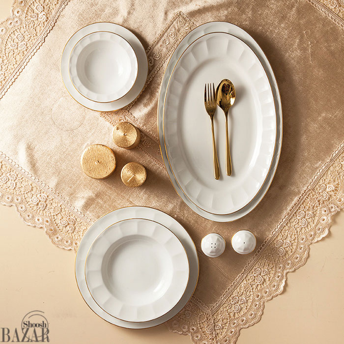 سرویس غذاخوری 6 نفره لومیو 29 پارچه سری نئوکلاسیک چینی زرین درجه عالی