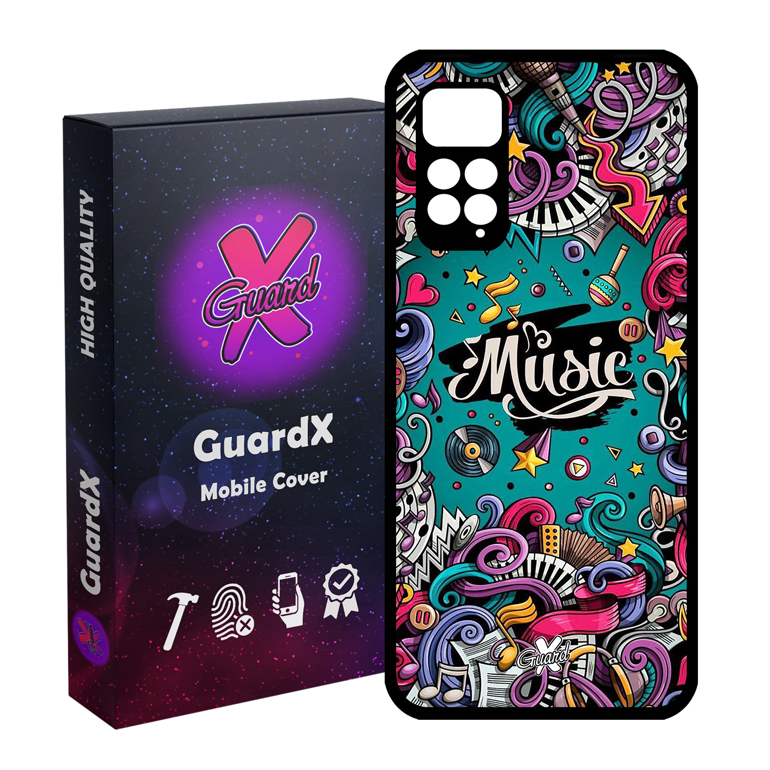 کاور گارد ایکس طرح Music مدل Glass10025 مناسب برای گوشی موبایل شیائومی Redmi Note 11 Pro 4G/5G