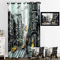 پرده رنس مدل S3-41119 به همراه تابلو و کوسن