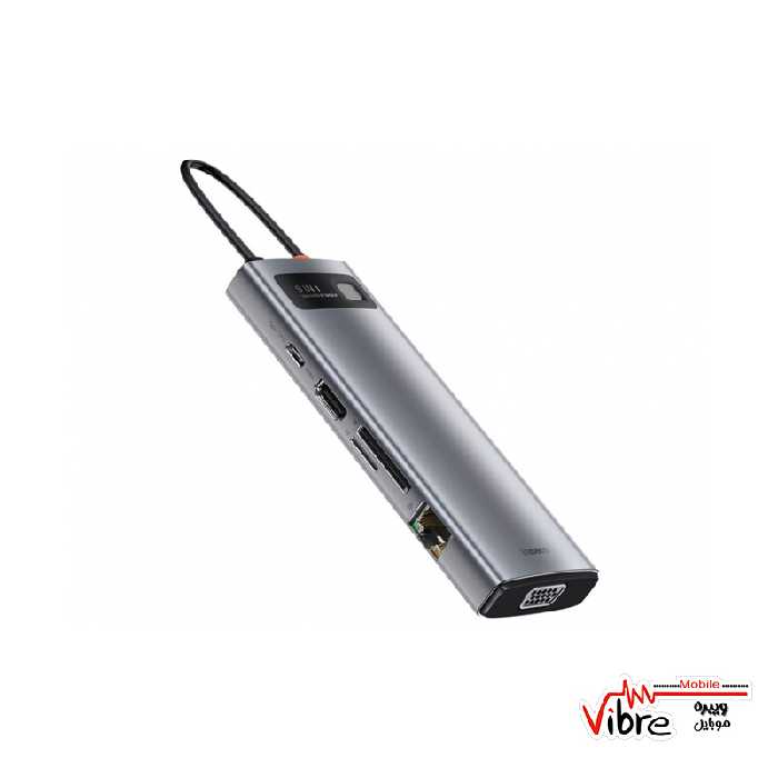 هاب 1 به 9 پورت بیسوس Baseus Metal Gleam 9 in 1 Type-C HUB  توان 100 وات