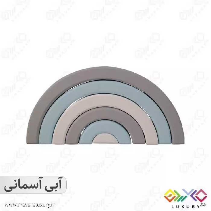 اکسسوری اتاق کودک پازل رنگین کمان چوبی 6 رنگ  ماوراء لاکچری MKT01